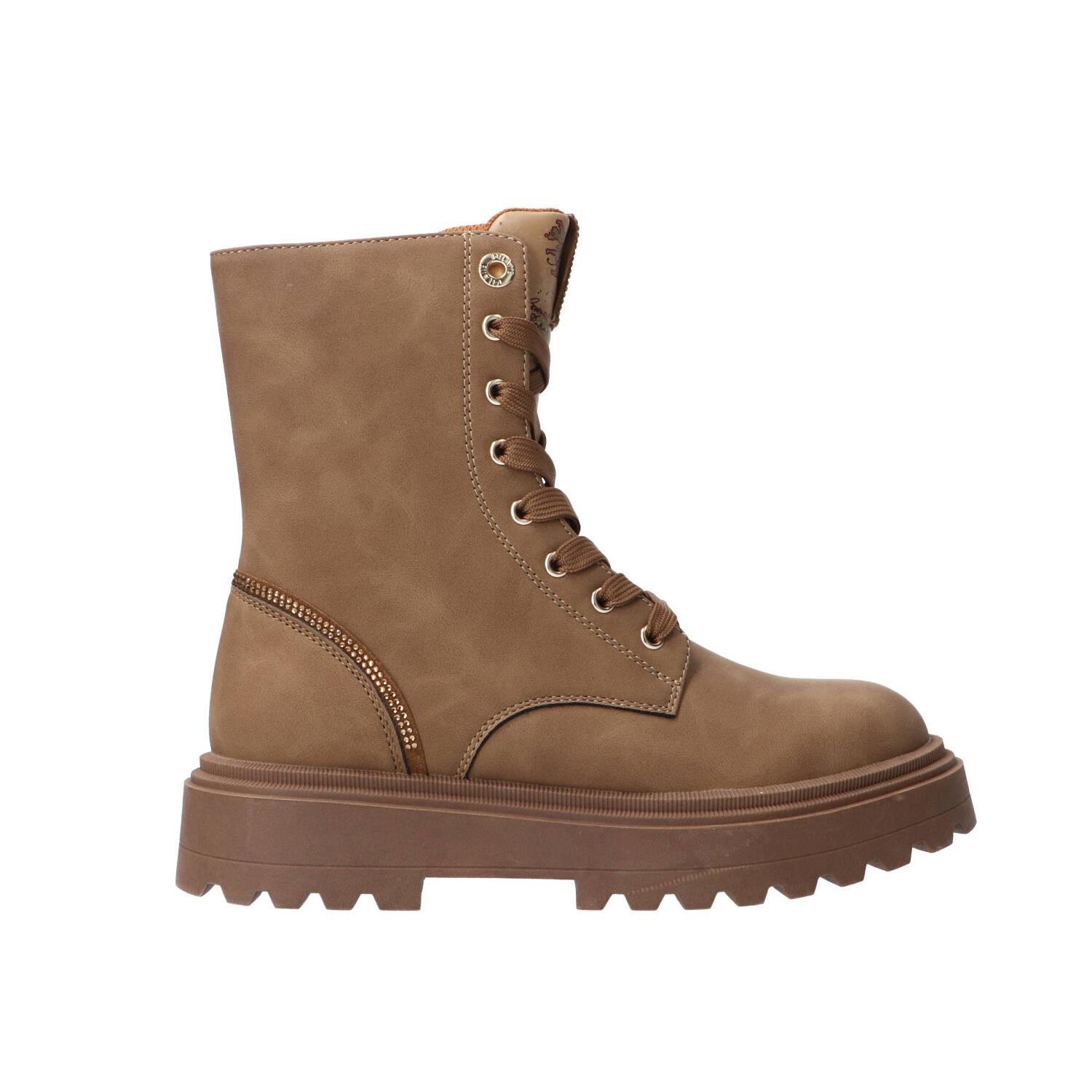 Alviero Martini Anfibi Anfibi Stringato pelle geo e strass marrone