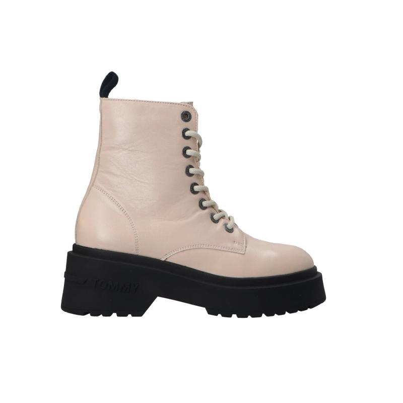 Tommy Hilfiger Anfibi Anfibi TJW CHUNKY SHINY LEATHER BOOT Beige