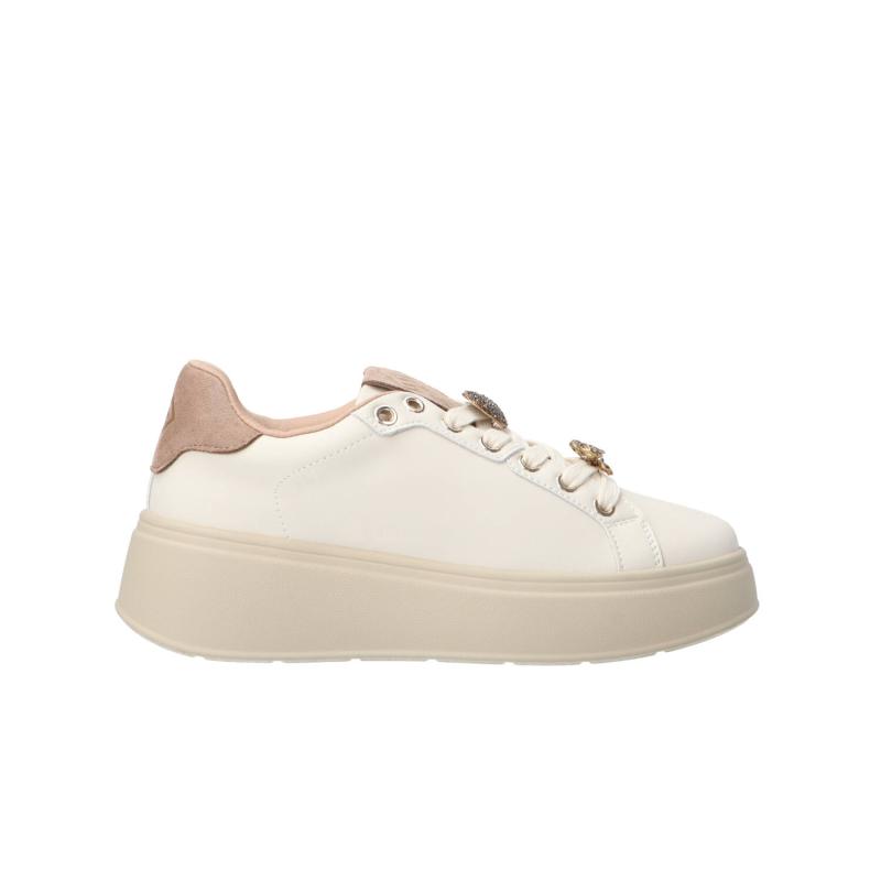 Sneakers GB971 Eco leather charm logo Beige