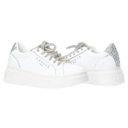 Sneakers New Addict leather platform Argento