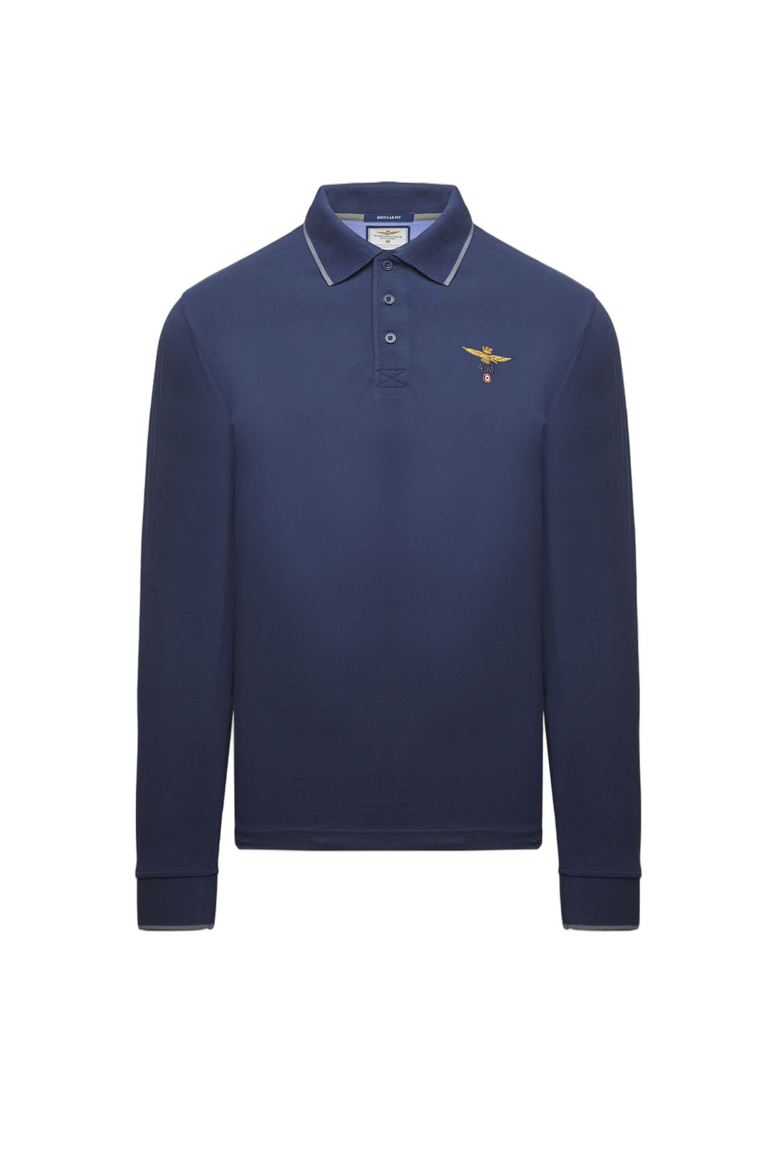 Aeronautica Militare Polo 252PO1653UP00082 MANICA LUNGA LOGO Blu