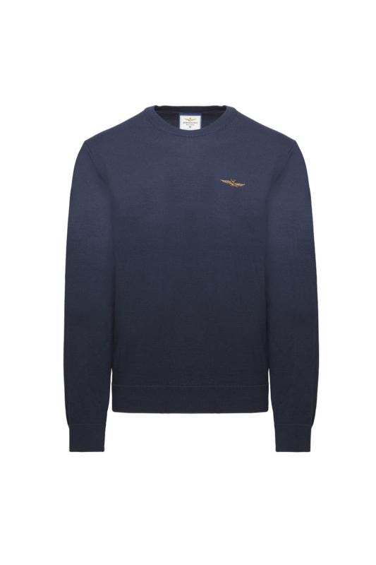 Aeronautica Militare Maglioni 252MA1611UL00506 GIROCOLLO LOGO BASICO Blu