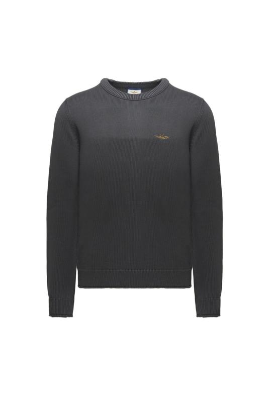 Aeronautica Militare Maglioni 252MA1611UL00506 GIROCOLLO LOGO BASICO Nero