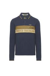 Aeronautica Militare Polo MANICA LUNGA FRECCE TRICOLORI Blu