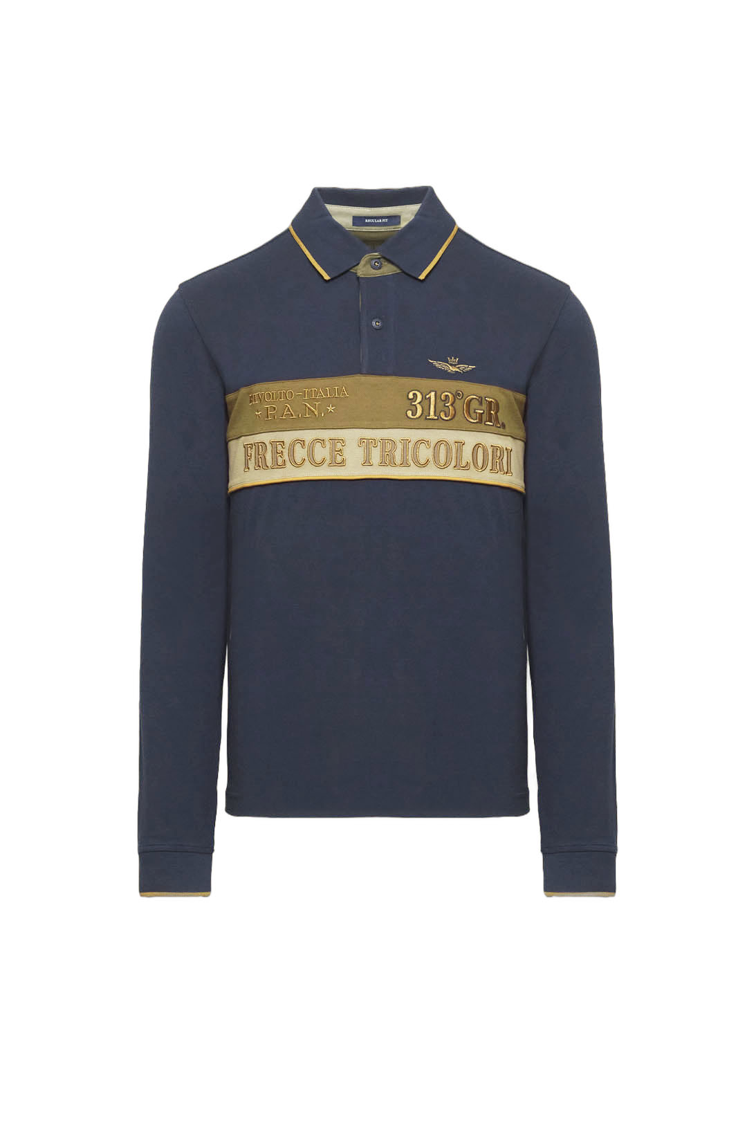 Aeronautica Militare Polo MANICA LUNGA FRECCE TRICOLORI Blu