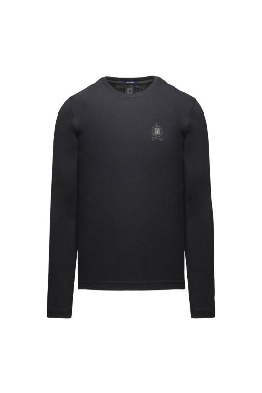 Aeronautica Militare T-shirt 252TS2468UJ00703 MANICHE LUNGHE FRECCE TRICOLORE Nero