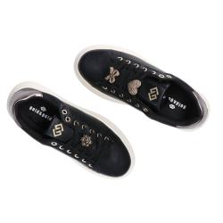 Sneakers GB971 Eco leather charm logo Nero
