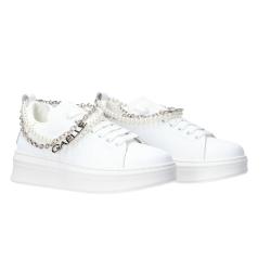 Sneakers Addict in action leather ai25 Argento perle