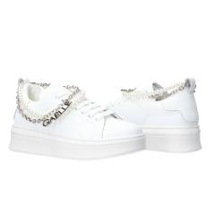 Sneakers Addict in action leather ai25 Argento perle