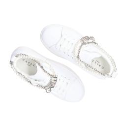 Sneakers Addict in action leather ai25 Argento perle