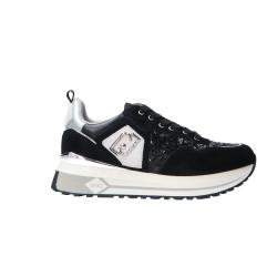 Sneakers Maxi wonder 01 suede e paillettes Nero