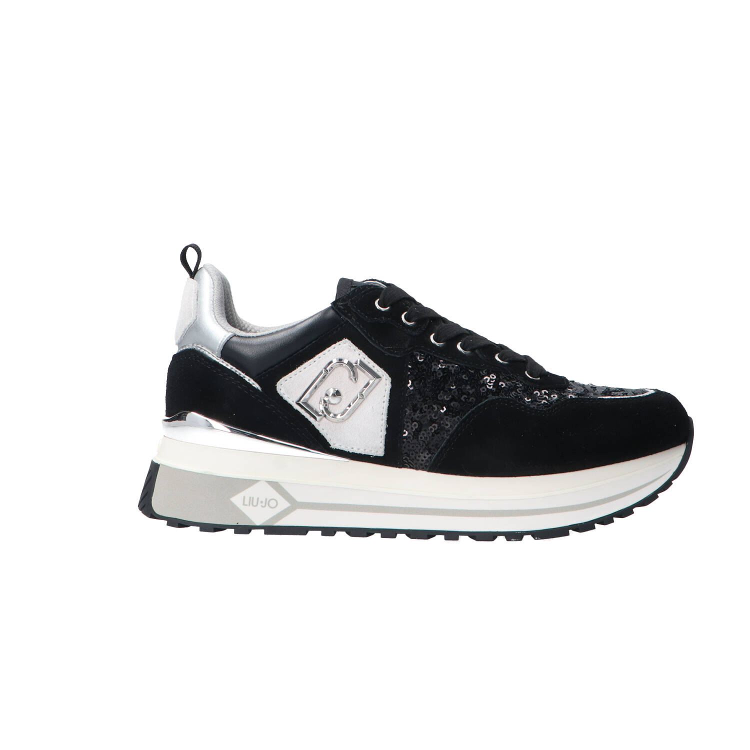 Liu Jo Sneakers Sneakers Maxi wonder 01 suede e paillettes Nero