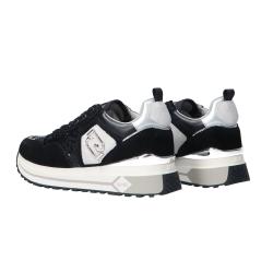 Sneakers Maxi wonder 01 suede e paillettes Nero