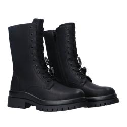 Anfibi GR597 charm logo Nero