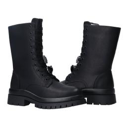 Anfibi GR597 charm logo Nero