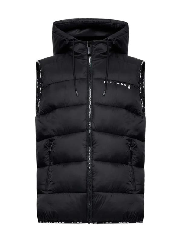 Richmond Smanicato UMA25160PIS8 PADDED GILET JACKET BE Nero