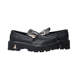 Mocassini PPJ963 Vitello fibbia logo strass Nero