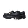 Patrizia Pepe Girl Mocassini Mocassini PPJ963 Vitello fibbia logo strass Nero - Foto 4