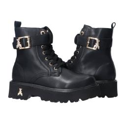 Anfibi PPJ966 Vitello fibbia logo strass Nero