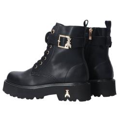 Anfibi PPJ966 Vitello fibbia logo strass Nero