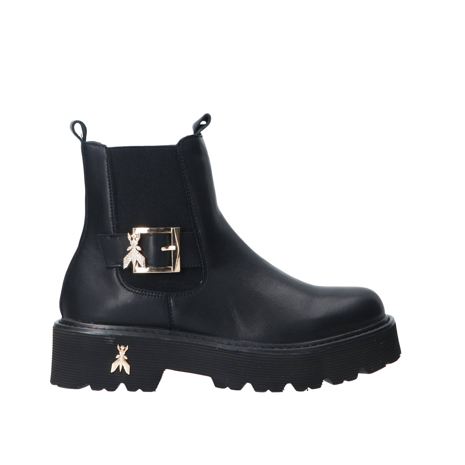 Patrizia Pepe Girl Stivaletti e Stivali Stivaletti e Stivali PPJ965 Vitello fibbia logo strass Nero