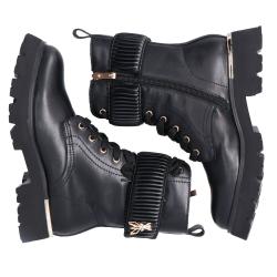 Anfibi PPJ976 Polacco vitello con strappo Nero