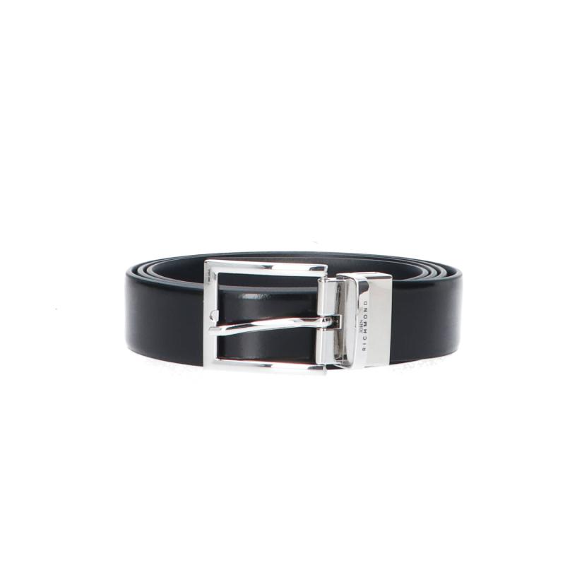 Richmond T-shirt REAL LEATHER BELT STEMI AP Nero