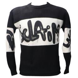 Disclaimer Maglioni 25IDS55201 GIROCOLLO GRAFFITO FASCIA Nero