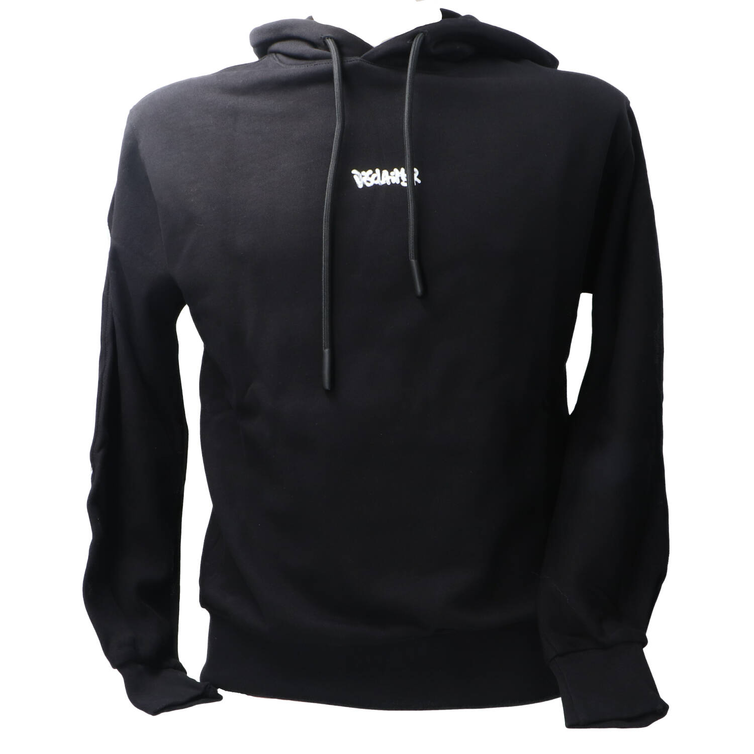 Disclaimer Felpe 25IDS55100 GIROCOLLO CAPPUCCIO E GR Nero