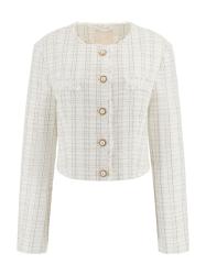 Guess Giacca SANDRA TWEED JACKET Bianco