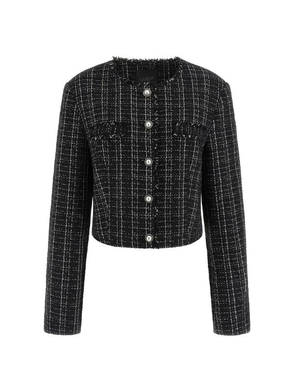 Guess Giacca SANDRA TWEED JACKET Nero