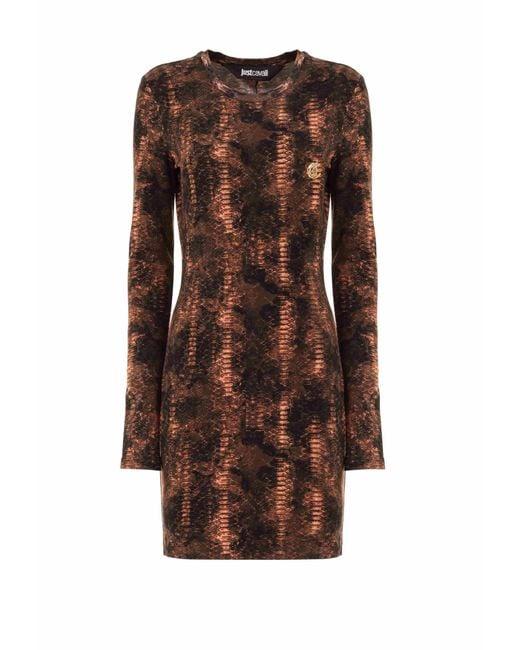 Just Cavalli Vestiti 79PW976 S PRINTED ALLOVER  Marrone