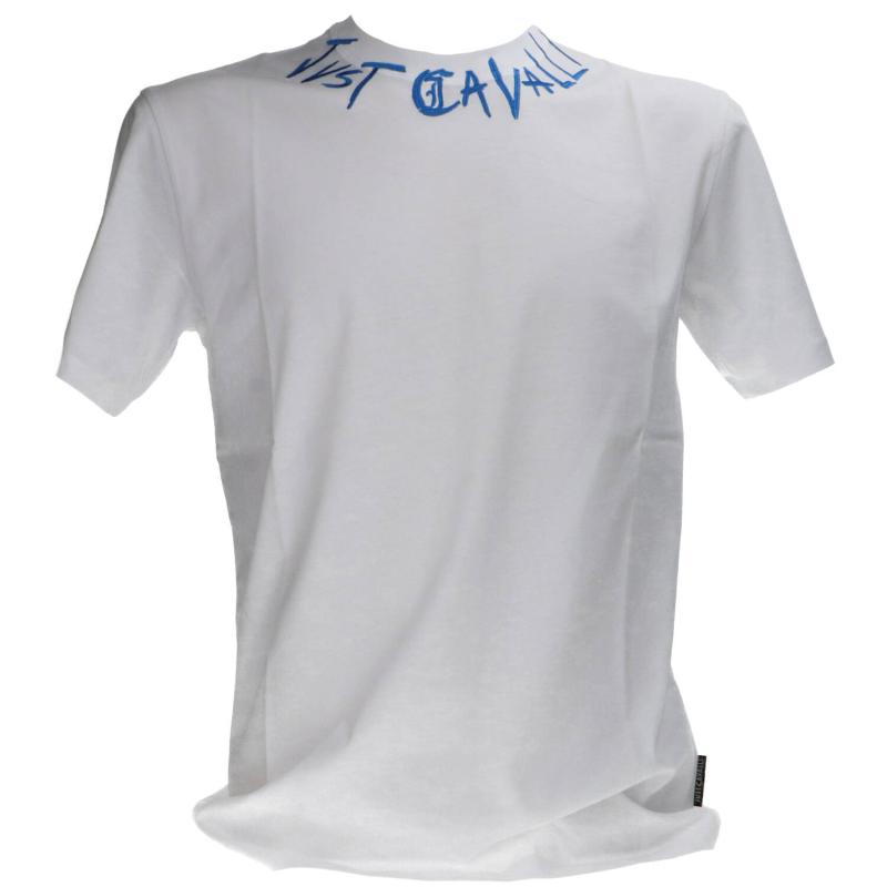 Just Cavalli T-shirt 79PM601 R LOGO EMBROIDERY NECKLACE Bianco