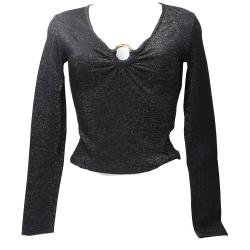 Just Cavalli Maglia 79PW638 SLIM COSTINA LUREX Nero