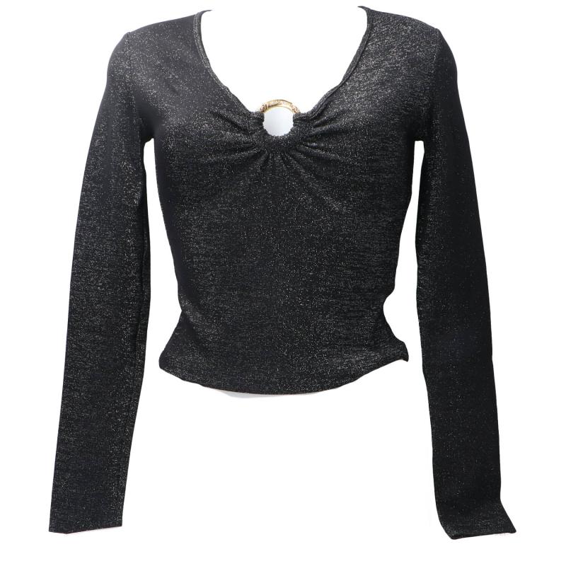 Just Cavalli Maglia 79PW638 SLIM COSTINA LUREX Nero