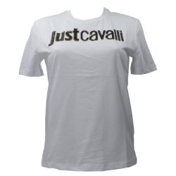 Just Cavalli T-shirt 79PW610 R LOGO RUBBER GLITTER Bianco