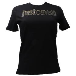 Just Cavalli T-shirt 79PW610 R LOGO RUBBER GLITTER Nero