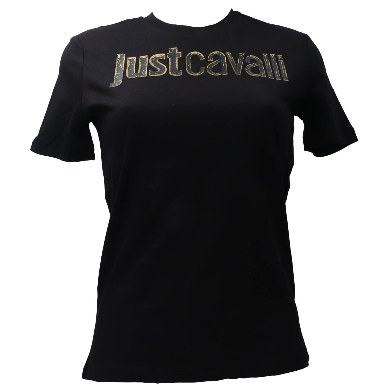 Just Cavalli T-shirt 79PW610 R LOGO RUBBER GLITTER Nero