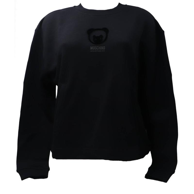 Moschino Felpe V6A1710 TEDDY COTTON FLEECE DIAGONAL Nero