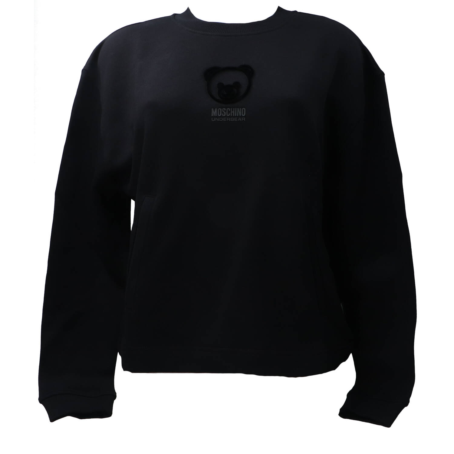 Moschino Felpe V6A1710 TEDDY COTTON FLEECE DIAGONAL Nero