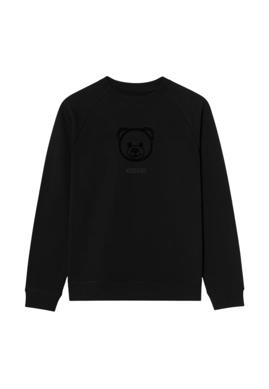Moschino Felpe V1A1707 TEDDY COTTON FLEECE DIAGONAL Nero