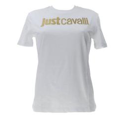 Just Cavalli T-shirt 79PW610 R LOGO GLITTER  Bianco
