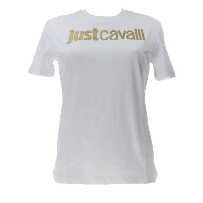 Just Cavalli T-shirt 79PW610 R LOGO GLITTER  Bianco