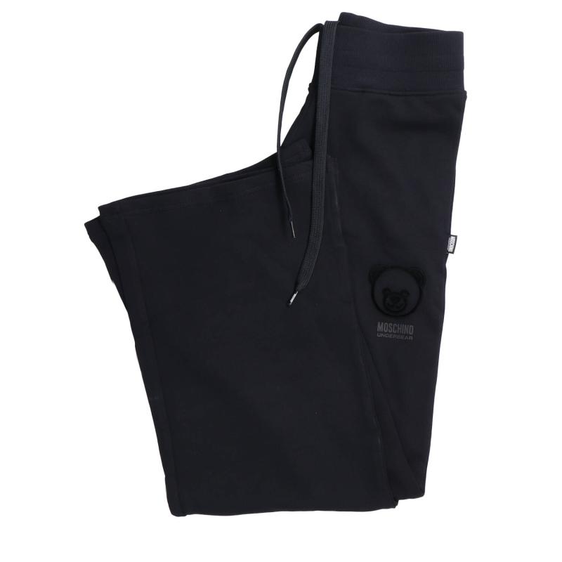 Moschino Tute V6A6809 Home Pants COTTON FLEECE DIAGONAL Nero
