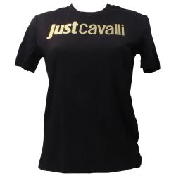 Just Cavalli T-shirt 79PW610 R LOGO GLITTER  Nero