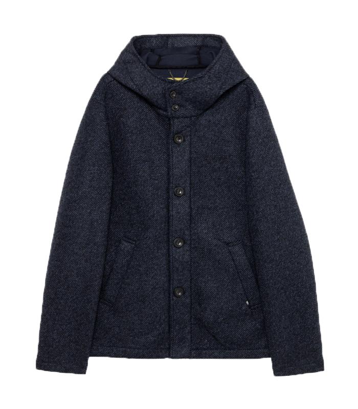 Gianni Lupo Cappotti GL5204BD TWEED CON CAPPUCCIO Nero