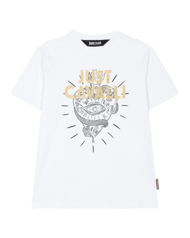 Just Cavalli T-shirt 79PW610 R HEART TATOO  Bianco
