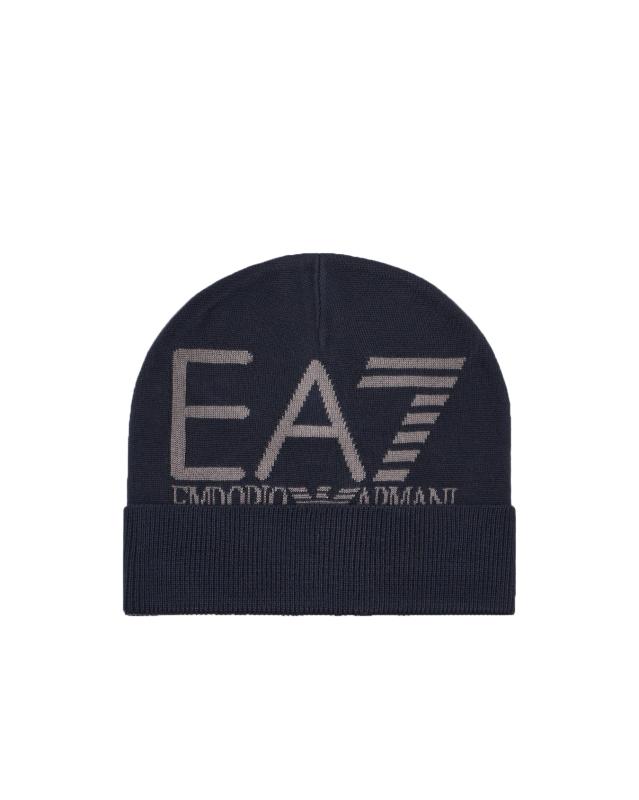 Emporio Armani Cappellini Beanie Visibility maxi logo EA7 Blu