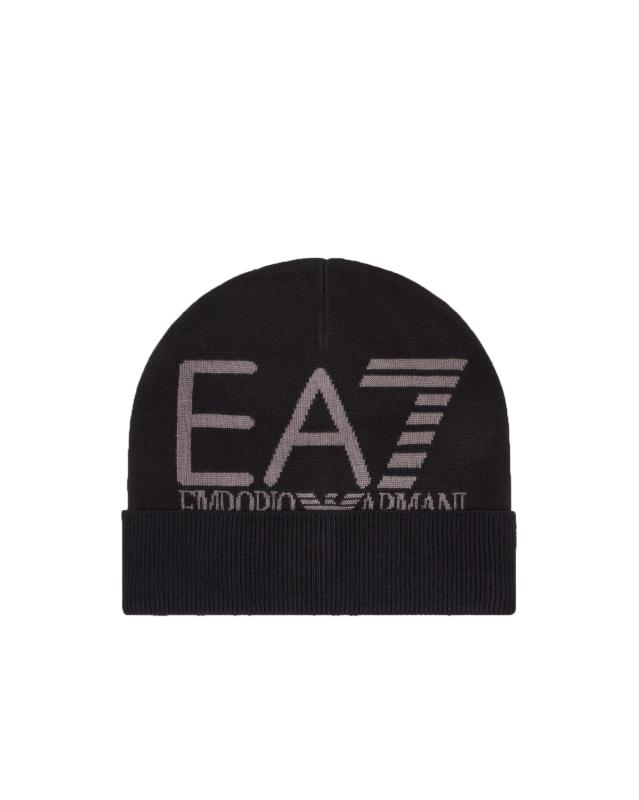 Emporio Armani Cappellini Beanie Visibility maxi logo EA7 Nero
