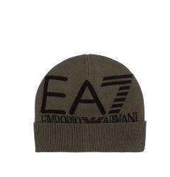 Emporio Armani Cappellini Beanie Visibility maxi logo EA7 verde scuro